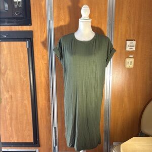 Chelsie. Casual Green T-Shirt Dress